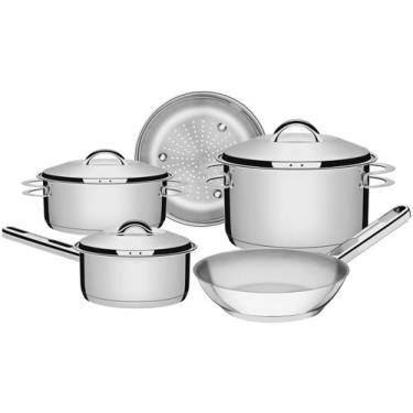 Imagem de Jogo de Panelas Tramontina Inox 5 Peças - Fundo Triplo 65510/784 Solar