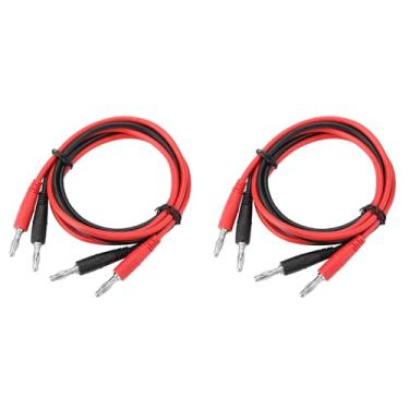 Imagem de Cabo de Teste 15a do Multímetro de 2 Pces Cabos de Teste Com Plugue de Banana para Testar o Gancho Clipe 1.8cm Comprimento de Chumbo para o Trabalho de Testes Elétricos