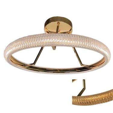 Imagem de Lustre 3 em 1 Anel Cristal Arco Led Luminaria Pendente Infinito Perfil