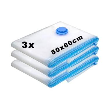 Imagem de Kit 3 Sacos À Vácuo Organizador Para Guarda Roupas 50x60cm - Top Útil,