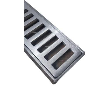 Imagem de Grelha Pluvial 10x100 com Suporte ( 2 peças de 50cm) - Aluminio Fundid