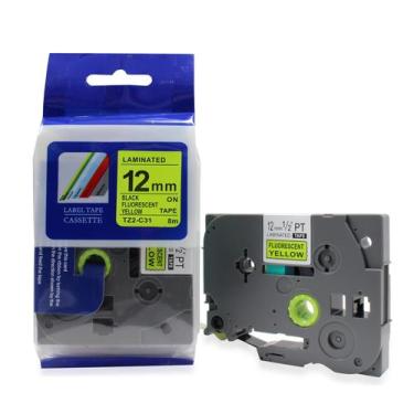 Imagem de Fita Refil Compatível TZe TZ-C31 Amarelo Fluorescente 12mm p/ Rotulado
