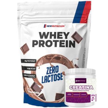 Imagem de Kit Whey Protein Zero Lactose 900g Chocolate + Creatina Micronizada 30