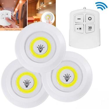 Imagem de Trio Lâmpadas Led Spot Sem Fio Kit Luminária com Controle - LAURUS