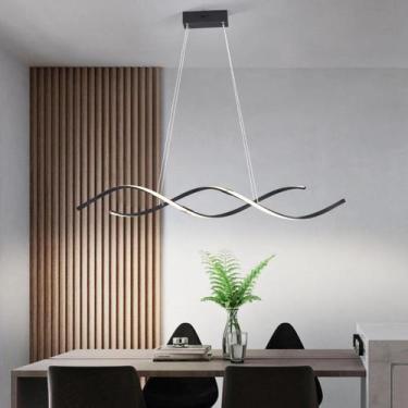 Imagem de Luminária Pendente Led Espiral Dna Moderno Mesa E Sala 35W 3000K - NIT