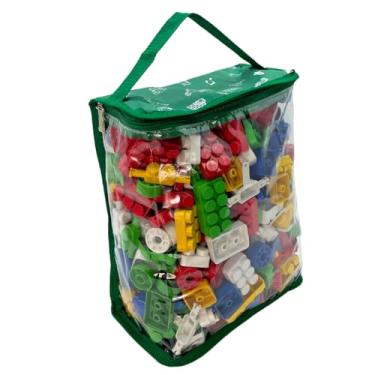 Imagem de Organizador Brinquedos Criança Infantil Educativo Didático Blocos de Montar Carrinhos Boneca - M (Verde)