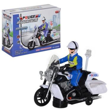 Imagem de Brinquedo Motocicleta Policial Com Som e Luzes Bate e Volta. - DM TOYS