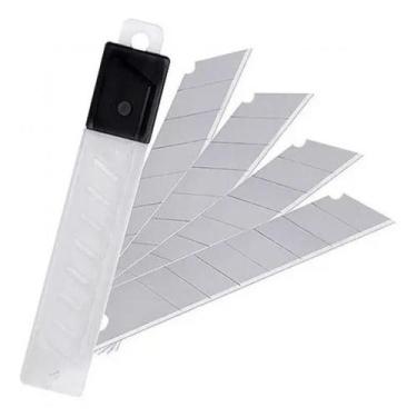Imagem de 10 Laminas Refil Estilete Largo Multiuso 18mm Uso Geral - Bestfer