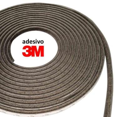 Imagem de Veda Frestas Escova Adesivo Porta Janela 5x7mm - 15 Metros - Comfort D