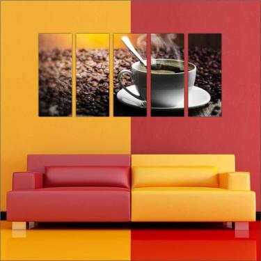 Imagem de Quadro Decorativo Padarias Cafeterias Pães Café Bolos Tortas 5 Peças G