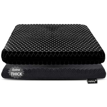 Imagem de Almofada de assento de gel para ficar sentado por muito tempo, almofada de gel extragrossa para cadeira de rodas, almofadas macias para cadeiras de escritório, casa, assentos de carro, viagens longas