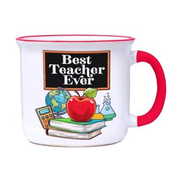 Imagem de Spoontiques Canecas de cerâmica Teacher – Capacidade para bebidas de 400 ml – Segura para micro-ondas e lava-louças – 9,5 cm de altura
