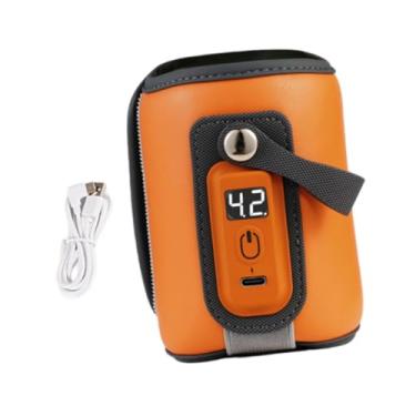 Imagem de Esquirla Aquecedor de mamadeira com controle de temperatura e display digital para leite materno, aquecedor de mamadeira para amamentação, suporte para leite, Laranja