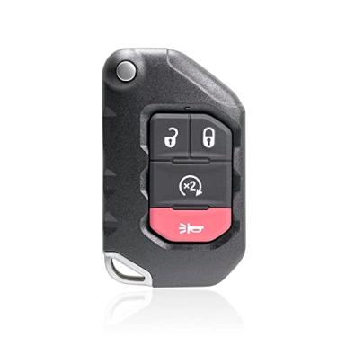 Imagem de Boxonly Controle remoto de entrada sem chave de substituição OHT1130261 Ask PCF7939M 433,92Mhz 4A Chip 4 botões para Jeep Wrangler 2018-2020, Jeep Gladiator 2020