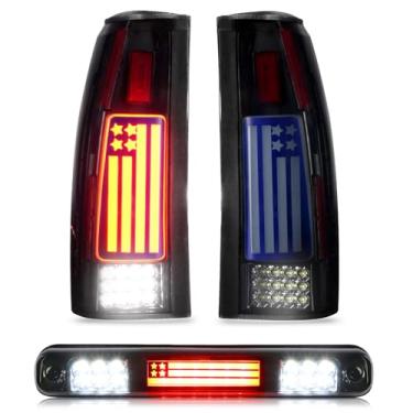 Imagem de Lanterna traseira + 3º terço lâmpada de carga de freio para Chevy GMC C1500 K1500 1988-1999, C2500 C3500 K2500 K3500 1988-2000, Silverado 1994-1998, Blazer 1992-1994, Luz traseira de parada de