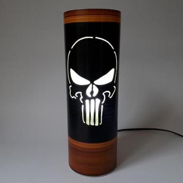 Imagem de Abajur de mesa infantil Super Heróis Justiceiro - Ecoestiluz