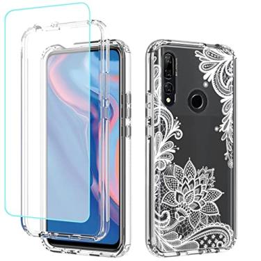 Imagem de Tothedu Capa de telefone para Huawei Y9 Prime 2019/Honor 9X/P Smart Z capa com protetor de tela de vidro temperado, linda estampa mandala transparente capa protetora de corpo inteiro para Huawei Y9