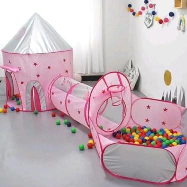 Imagem de Barraca 3 em 1 Infantil Dobrável Astronauta Espaço Foguete Linda Toca Túnel Infantil Para Meninos E Meninas, Brinquedoteca e Ar Livre - ROSA