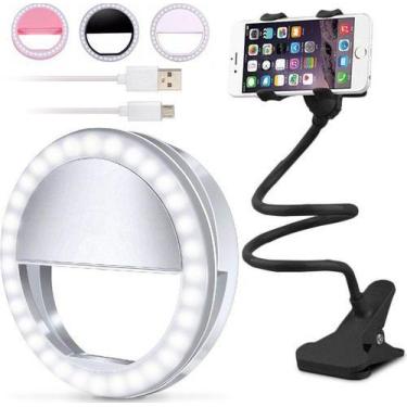 Imagem de Kit Youtuber Suporte Flexível Celular + Luz Flash Ring Light - Riosul 