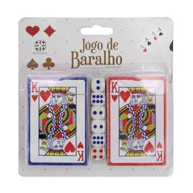 Imagem de Kit Baralho Com Dados Plástico Cb1574 C3b