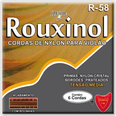 Imagem de Encordoamento rouxinol violao nylon cristal/prateada tensao media c/bo