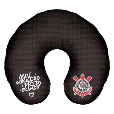 Imagem de Almofada de Pescoço Corinthians - Meu Coração É Preto E Branco - Sude
