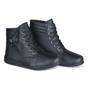 Imagem de Bota Polo Prince by New Step Sola Baixa Sem Salto, Preto, 35