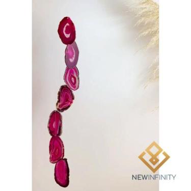 Imagem de Mensageiro Sino dos ventos Móbile ágata Rosa Pedra Natural - Infinity,