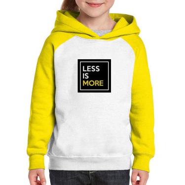 Imagem de Moletom Infantil Less is More - Foca na Moda, Branco, Amarelo, 12