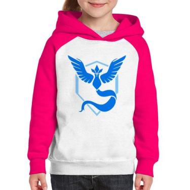 Imagem de Moletom Infantil Team Mystic - Foca na Moda, Branco, Rosa, 4