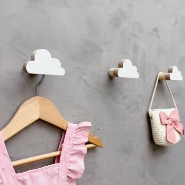 Imagem de 5 Ganchos de parede nuvem infantil decoração bebê 5Nubb15c - Hanger De