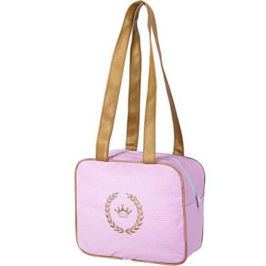 Imagem de Bolsa Maternidade Basic Rosa e Dourado P - Talismã