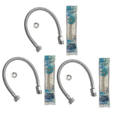 Imagem de Kit com 3 Unidades do Flexível de Malha Trançada de Aço INOX 1/2 da Fl