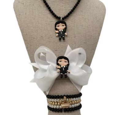 Imagem de Kit Laço de Cabelo/Pulseira e Colar Halloween Tic Tac - Nl Bijuterias,