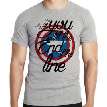 Imagem de Camiseta Capitão América Escudo End Line Blusa criança infantil juveni