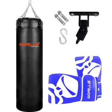 Imagem de Saco Pancada Profissional Boxe 120 Cm + Luva Bate Saco Pro Muay Thai +