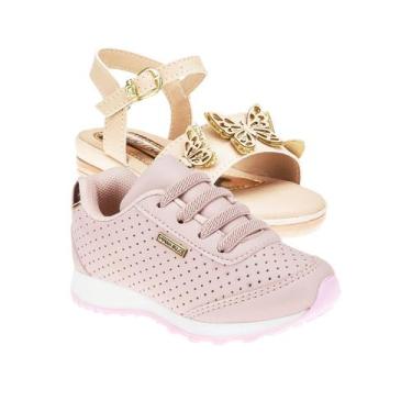 Imagem de Papete de Menina e Tênis Infantil - KIT 2 PARES Tam 23 ao 34 - sapatin
