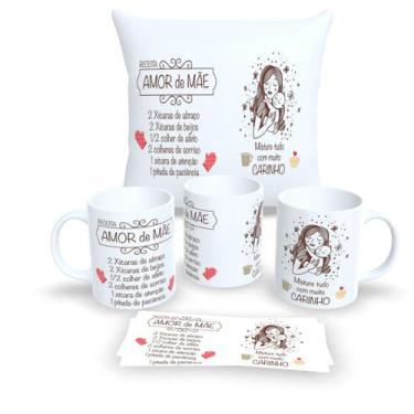 Imagem de Kit Com Almofada 30x30cm e Caneca de Porcelana dia das Mães - Estampa 