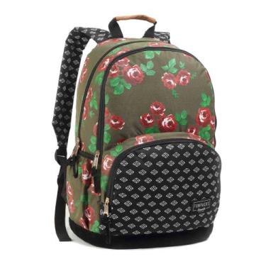 Imagem de Mochila Feminina Escolar Urbano Estampa Florido Seanite, marrom