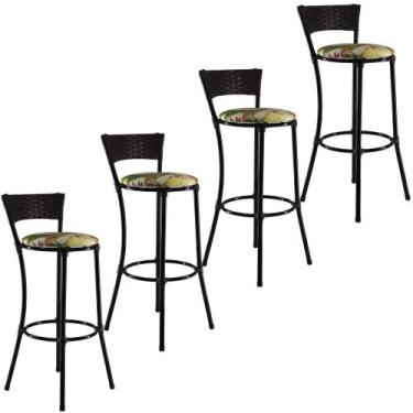 Imagem de Kit 4 Banquetas Forts Alta Fibra Sintética Tab./14269 - Panero Móveis