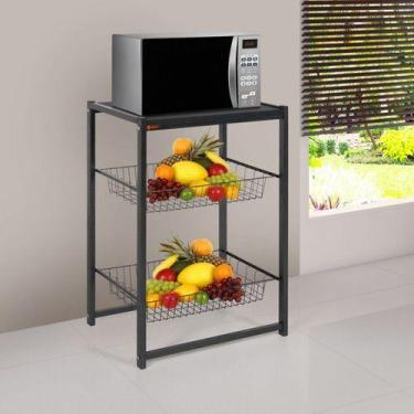 Imagem de Fruteira De Chao Aramada Multiuso Organizadora Balcão Em Aço - Ciplafe
