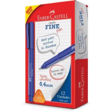 Imagem de Caneta com Ponta Porosa Fine Pen 0,4MM ULTRA Fina Azul - Caixa com 12 