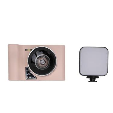 Imagem de Câmera Digital 2,5K 24MP Tela de 2,8 Polegadas Zoom Digital 16X Câmera Digital Multifuncional Câmera para Vlogging Com Luz de Preenchimento (Rosa)