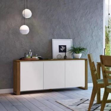 Imagem de Buffet Craft 140cm com 3 Portas em Madeira/MDF - Branco/Garapa - Artem