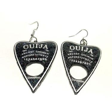 Imagem de Brinco Ouija Preto com Glitter Feito em Resina - RELIKARIU