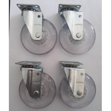 Imagem de Rodizio para carrinhos e  móveis roda gel kit glap 310 até 150 kgs - S