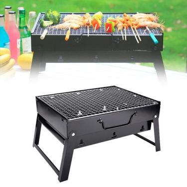 Imagem de Churrasqueira Portátil Mini Maleta Camping 35cm Preto - Shop Mix
