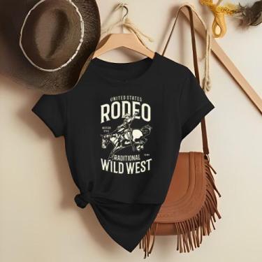 Imagem de Camiseta Feminina Country Look Country T-shirt Roça Agro Rodeio Boiade