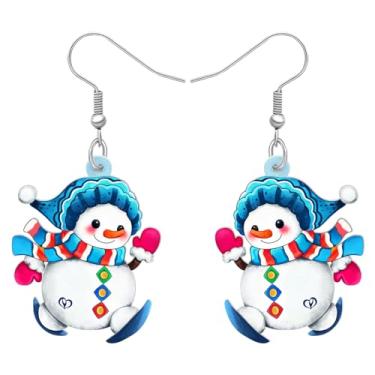 Imagem de DALANE Brincos de boneco de neve com pingente de árvore de Natal de anime de acrílico, joias fofas, presentes para mulheres, lembrancinhas de festa, berloques, Medium, Acrílico, Sem pedra preciosa