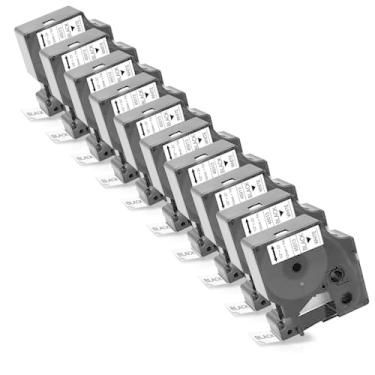 Imagem de Topcolor Pacote com 10 refis de fita de etiqueta D1 45013 a45013 S0720530 12 mm preto sobre branco para Labelmanager 160 280 210D 360D 420P 500TS PnP 450D etiquetadora, 1/2 polegada x 23 pés